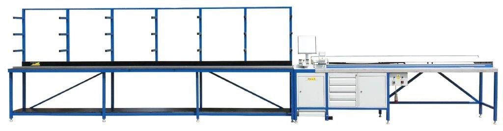 Piła do cięcia ramek dystansowych z elektronicznym przymiarem ręcznym