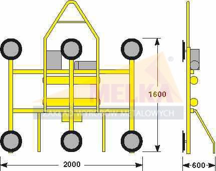 Trawers z przyssawkami do transportu tafli 1/2 szkła JUMBO